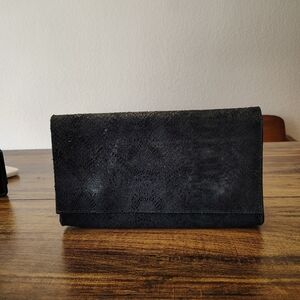 Leatherock Embossed Leather Clutch Bag Purse Y2k